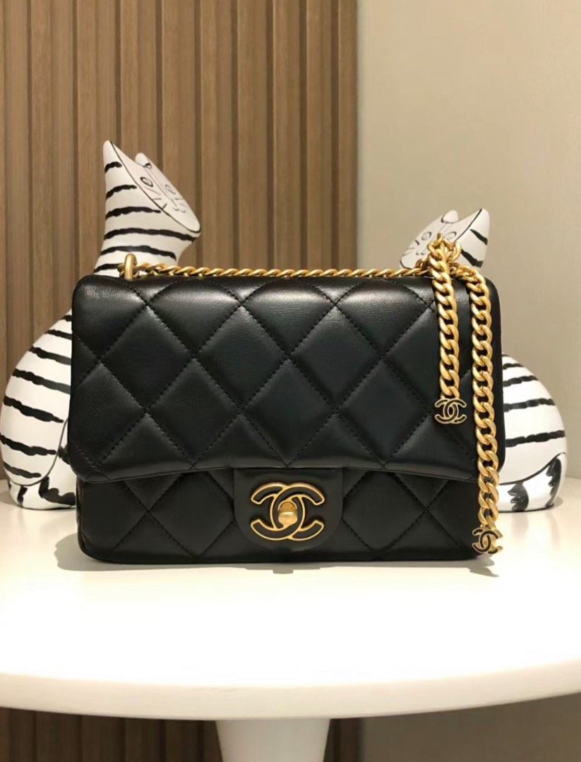 Chanel calfskin bag with enamel handle store