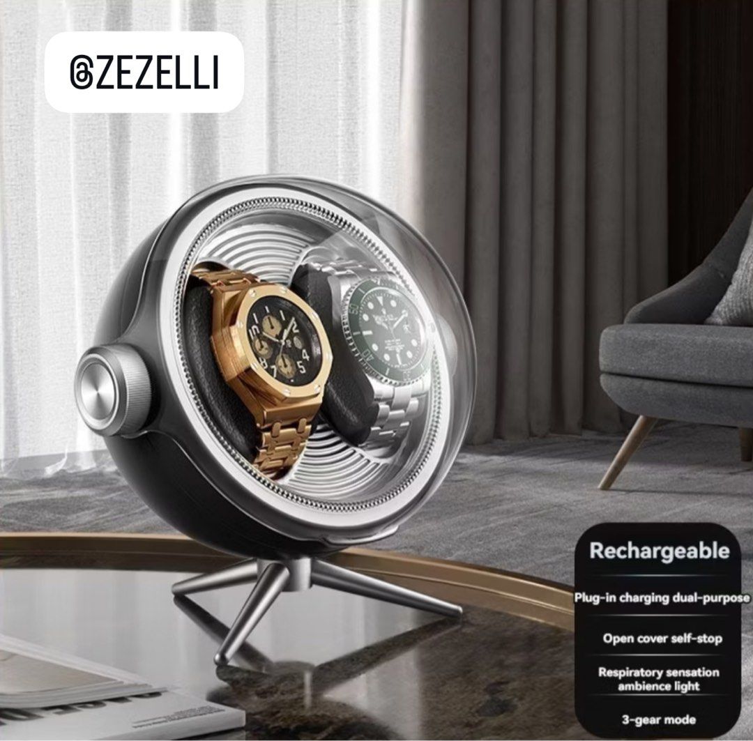 Automatic Watch Winder with LED Lamp Women s Fashion Jewelry Organisers Accessory holder box organizers on Carousell