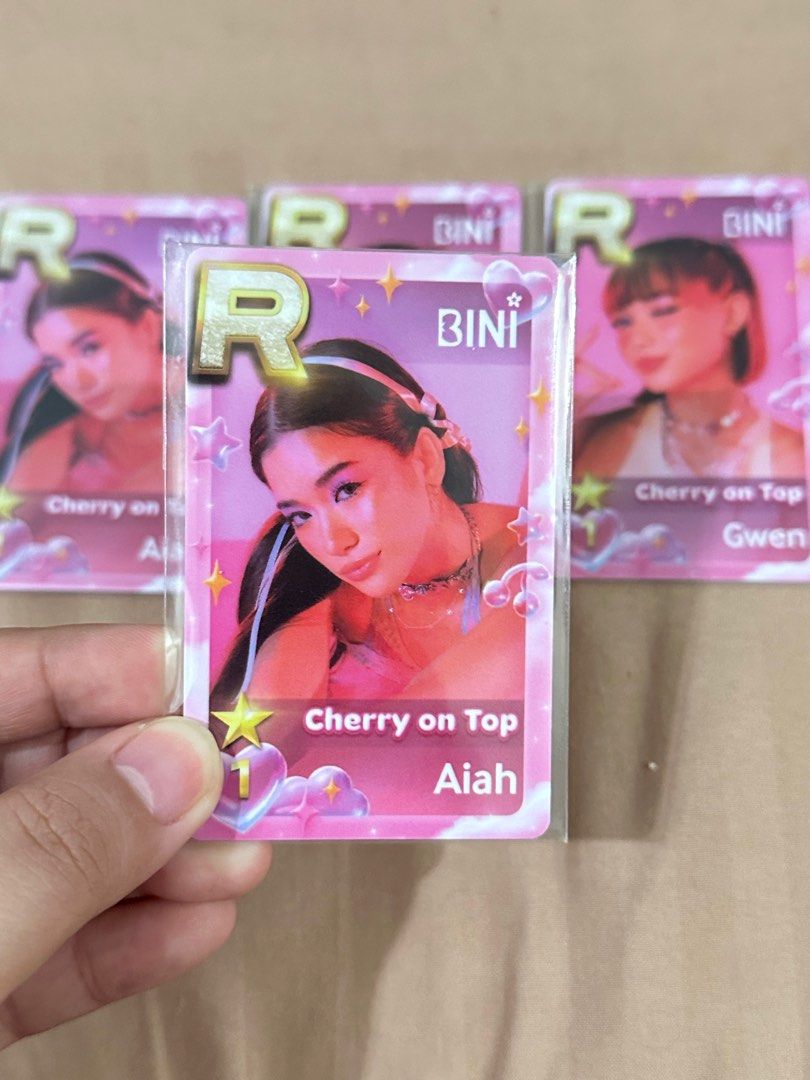 BINI CHERRY ON TOP COMPLETE SET PHOTOCARDS AUTHENTIC WITH FREE SLEEVES (Category: K-Wave Merchandise) located in Morong. Submitted by deegee1234 (Listing ID 1322338581, Image 3). Description: Superstar PH / SSP Photocard Complete set Excess cards available 1k each (Gwen 2pcs).