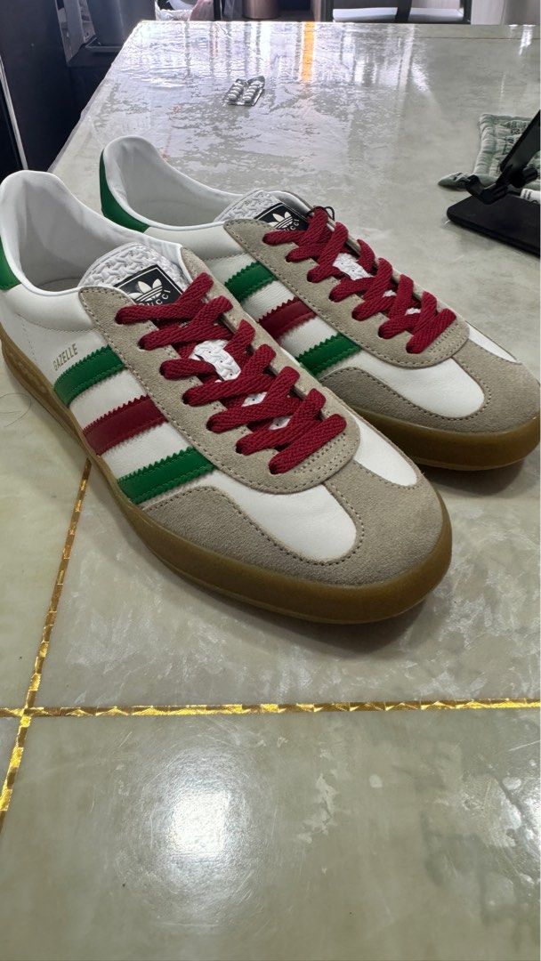 adidas gazelle silver green womens Gucci X Adidas Gazelle GG Canvas Sneakers Size 38.5