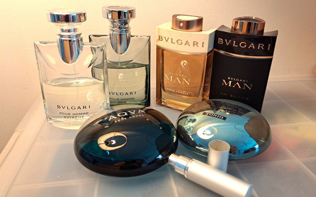 Bvlgari DECANTS Bulgari Man in Black EdP Terrae Essence EDP BVL Pour Homme Soir BLV Pour Homme Extreme BLV Aqva BVL Aqva Toniq