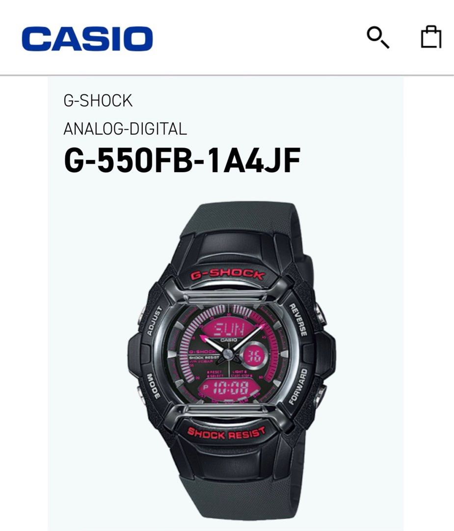 Casio G Shock G 550FB Black Pink Women s Fashion Watches Accessories Watches on Carousell