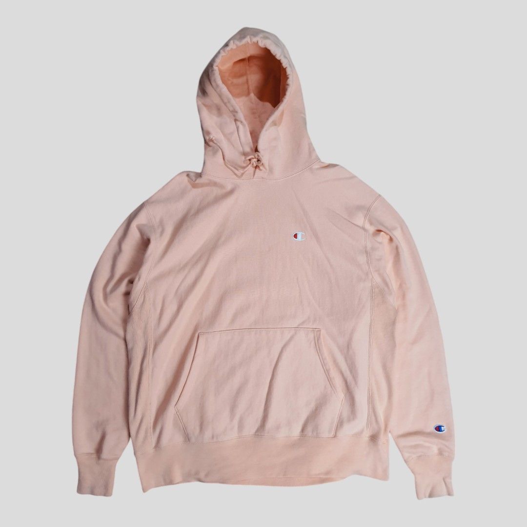 Champion Reverse Weave Hoodie Salmon pink Men s Fashion Activewear on Carousell