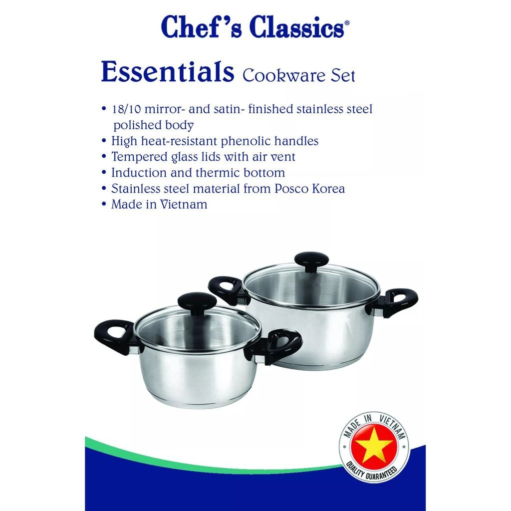 Chef's Classics Chef Cooking Cook Kitchen Stainless Steel Cookware ...