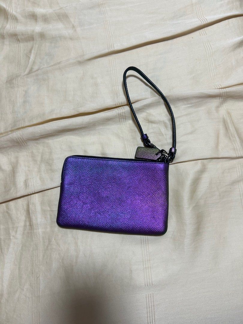 Coach purple iridescent wrislet Women s Fashion Bags Wallets Purses Pouches on Carousell