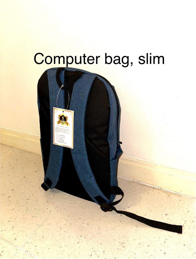Computer Backpack (Category: Backpacks) located in Singapore. Submitted by Mikellee (Listing ID 1322203826, Image 2). Description: Slim cut computer back pack. Insulated compartment inside, zipper pouch infront, side pockets. Several other bags. Collect @33 Oxford road .