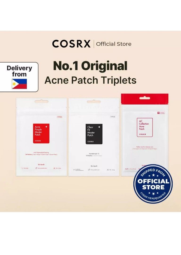 COSRX pimple patch (285/3pcs[95each]) (Category: Face Care) located in Taguig. Submitted by preloved_city (Listing ID 1322366486, Image 1). Description: authentic. bought from cosrx official store in sh0pee. 50 pesos for pimple patch na expiring May 2026 pero sealed pa yung red variant next year pa expiry. 👉🏼👉🏼 110 for 1pc 👉🏼👉🏼200 for 2 pcs ❤ 100/pc 👉🏼👉🏼285 for 3pcs ❤95/pc ▶ orig price 333/ patch my price 110 / patch you save 223! bra