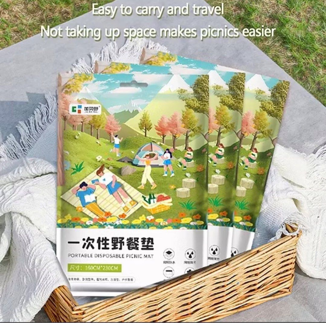 (FOREVER 2) Durable High Quality Disposable Picnic Mat Cats Rabbits