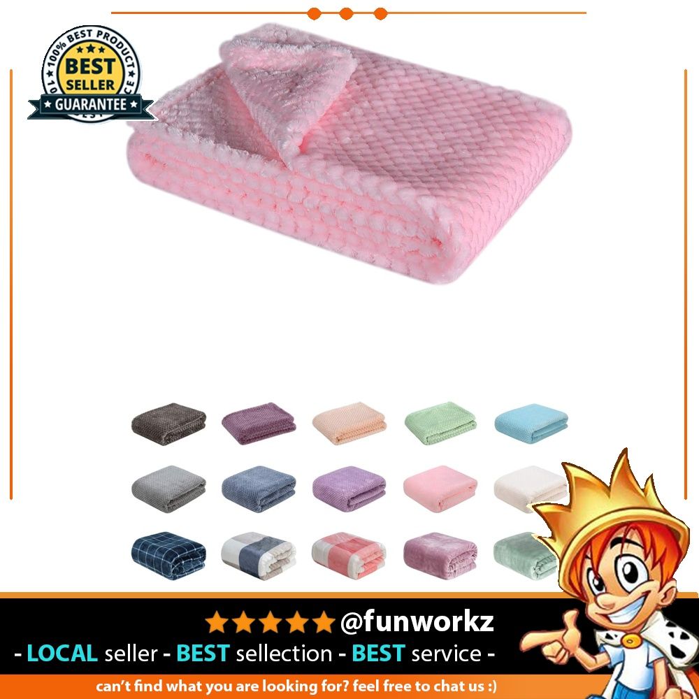 Fuzzy blanket or fluffy blanket for baby girl or boy soft warm cozy coral fleece toddler