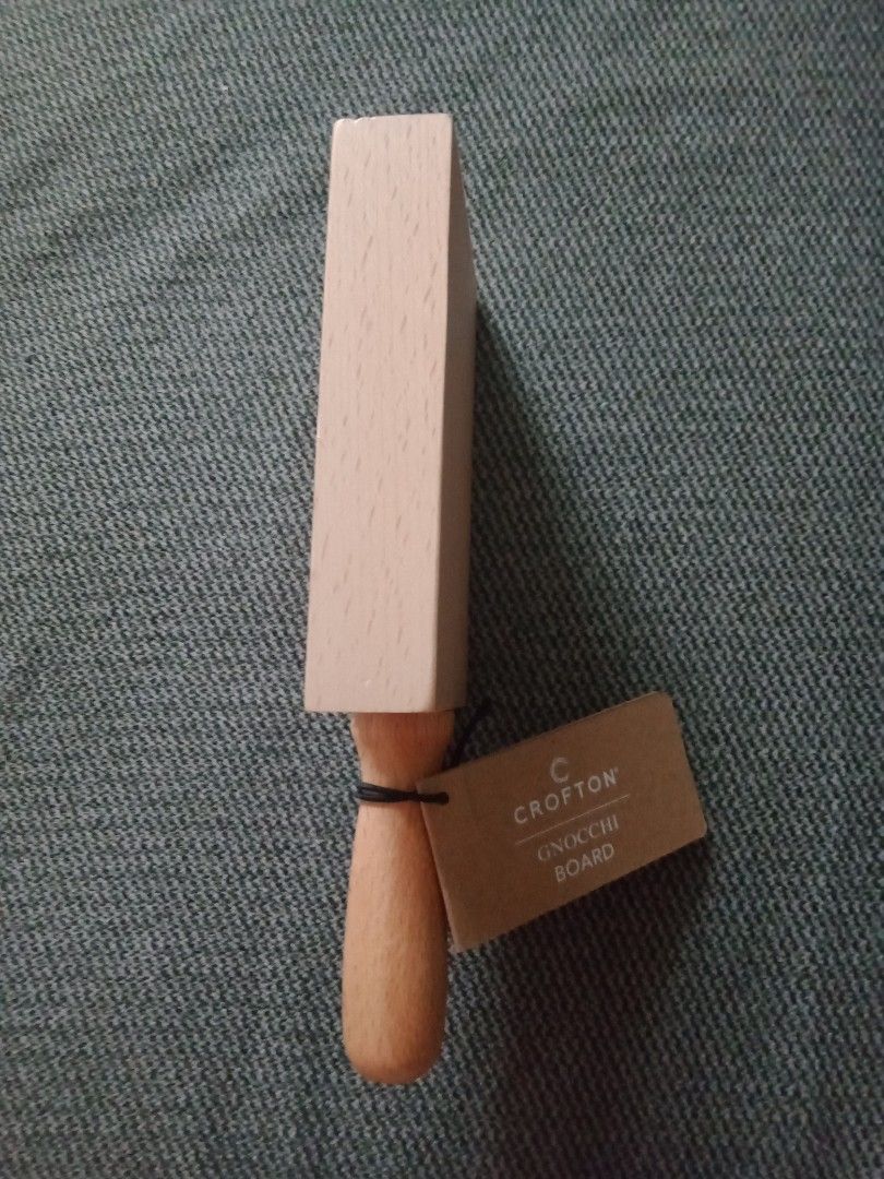 Gnocchi Board Crofton Wooden & Rolling Pin Pasta Kitchen Tools (Category: Cookware & Accessories) located in Manila. Submitted by PickClickShip (Listing ID 1322223810, Image 2). Description: Gnocchi Board Crofton Wooden Pasta Kitchen Tools item no.1 Brand: Crofton - Wooden Board @P150 - Dimension: 8 x 3 x 1" - pasta Gnocchi Board item no.2 Brand: Crofton - wooden Rolling Pin @P170 - dimension: 13.2 x 1".