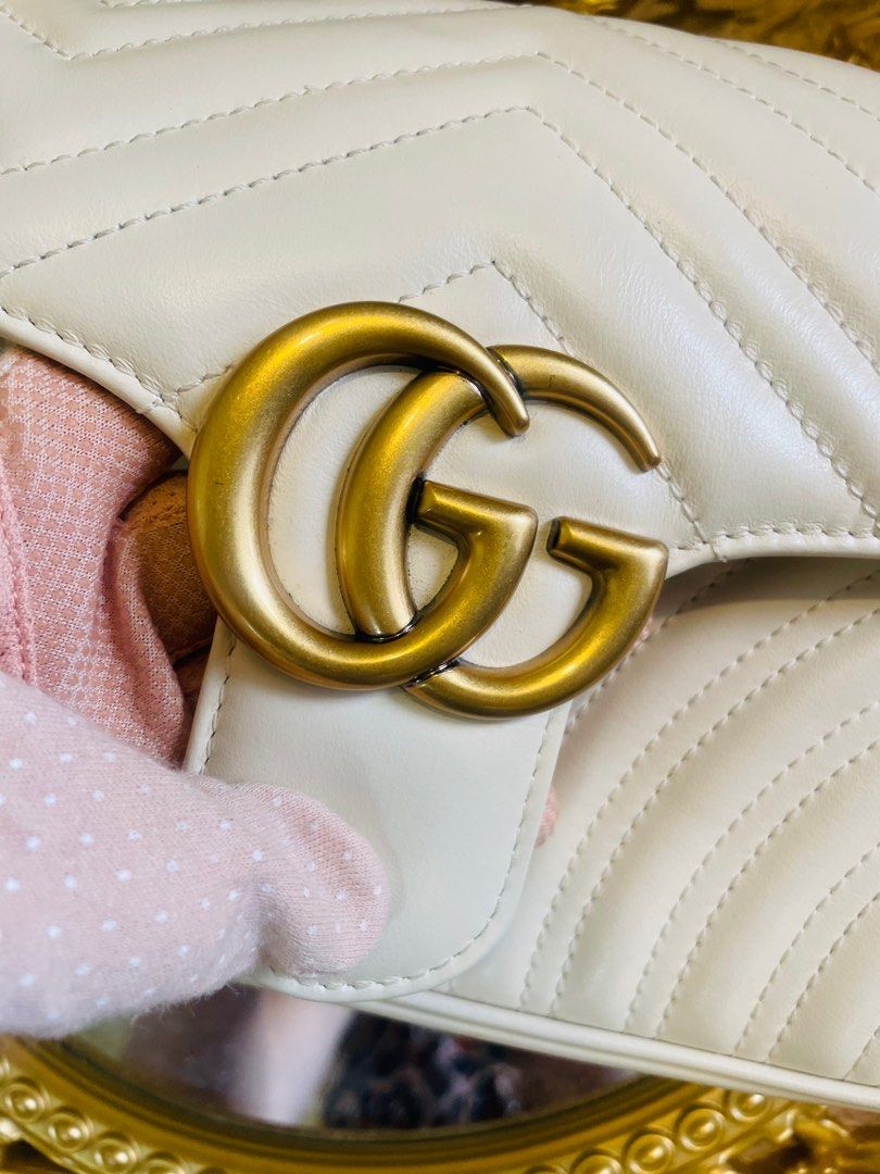Gucci marmont medium white on sale
