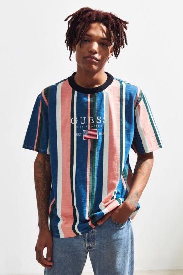 GUESS LOS ANGELES STRIPED T SHIRT Men s Fashion Men s Fashion Tops Sets Tshirts Polo Shirts on Carousell