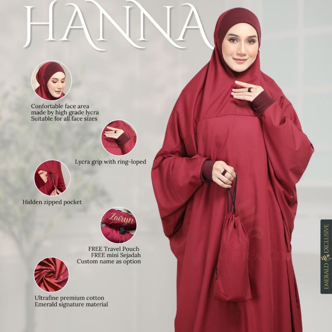 Telekung Color Hanna Telekung, Women's Fashion, Muslimah Fashion, Prayer Sets on Carousell