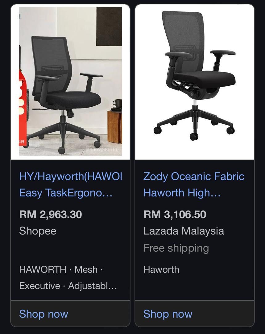 Haworth EZ65 office task chair. Ergonomic