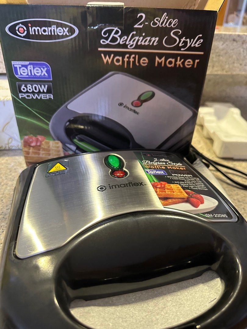 Imarflex Waffle Maker (Category: Other Kitchenware & Tableware) located in Manila. Submitted by bclzt (Listing ID 1322333194, Image 2). Description: Imarflex Waffle Maker. Brand new. With Box. ‼️PAYMENT FIRST POLICY. let’s not stress and waste each other’s time, wag mag mine kung hindi bibilhin, if you want to reserve the item, pay 50%. 📍 Location: Binondo Manila 🚚 Lalamove/Grab (booked by buyer) / J&T 💸 MOP : GCASH / NO COP #wafflemaker #imar