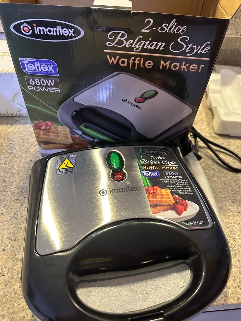 Imarflex Waffle Maker (Category: Other Kitchenware & Tableware) located in Manila. Submitted by bclzt (Listing ID 1322333194, Image 1). Description: Imarflex Waffle Maker. Brand new. With Box. ‼️PAYMENT FIRST POLICY. let’s not stress and waste each other’s time, wag mag mine kung hindi bibilhin, if you want to reserve the item, pay 50%. 📍 Location: Binondo Manila 🚚 Lalamove/Grab (booked by buyer) / J&T 💸 MOP : GCASH / NO COP #wafflemaker #imar