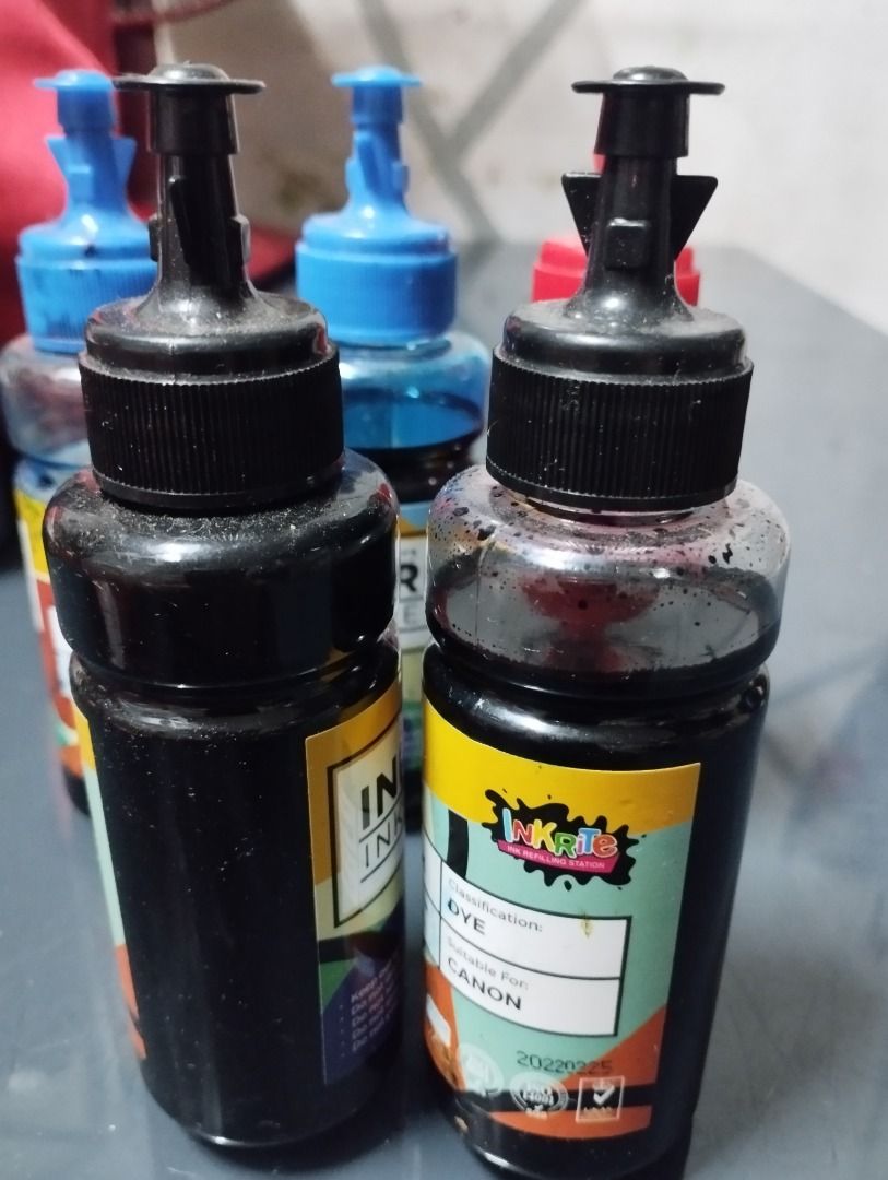 INKRITE Refills (Category: Printers, Scanners & Copiers) located in Manila. Submitted by mik-mik (Listing ID 1322247156, Image 3). Description: Lightly used Inkrite Refills! Nasira na totally printer with continuous ink. Bought all for 480.00 po in SM. Halos puno pa po. 2 Black bottles 2 Blue bottles 1 Red bottle 1 Yellow bottle Buy na ninyo. .
