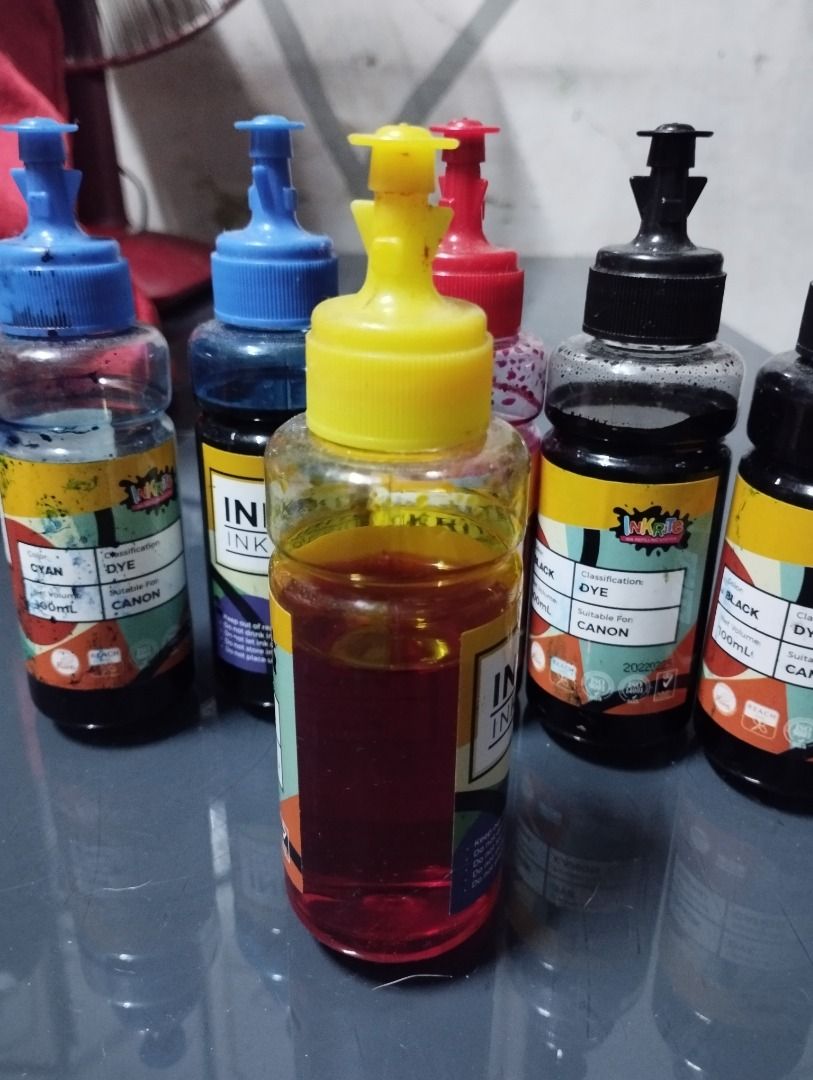 INKRITE Refills (Category: Printers, Scanners & Copiers) located in Manila. Submitted by mik-mik (Listing ID 1322247156, Image 2). Description: Lightly used Inkrite Refills! Nasira na totally printer with continuous ink. Bought all for 480.00 po in SM. Halos puno pa po. 2 Black bottles 2 Blue bottles 1 Red bottle 1 Yellow bottle Buy na ninyo. .