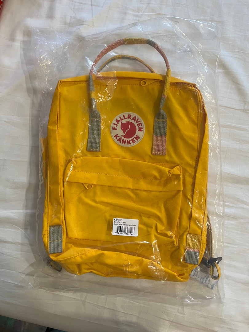 Kanken Bag Yellow bright mustard backpack zip Women s Fashion Bags Wallets Backpacks on Carousell