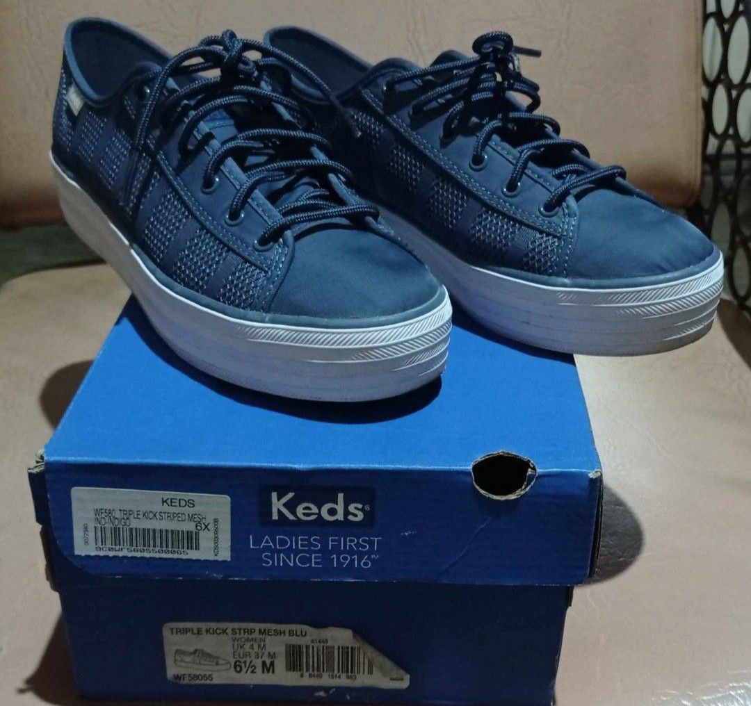 Keds triple kick striped mesh store