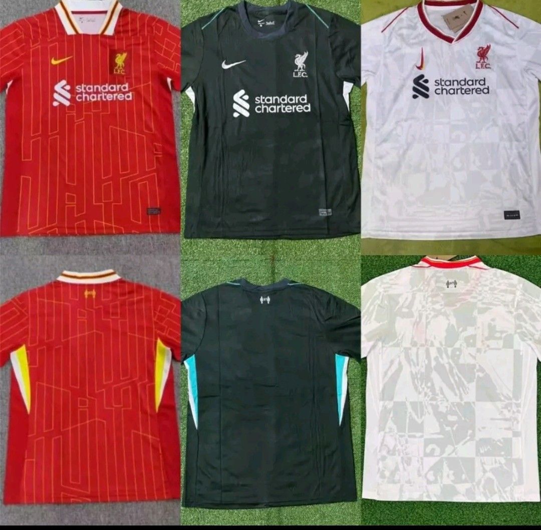 Liverpool home away 3rd jersey set 24 25 Men s Fashion Tops Sets Tshirts Polo Shirts on Carousell