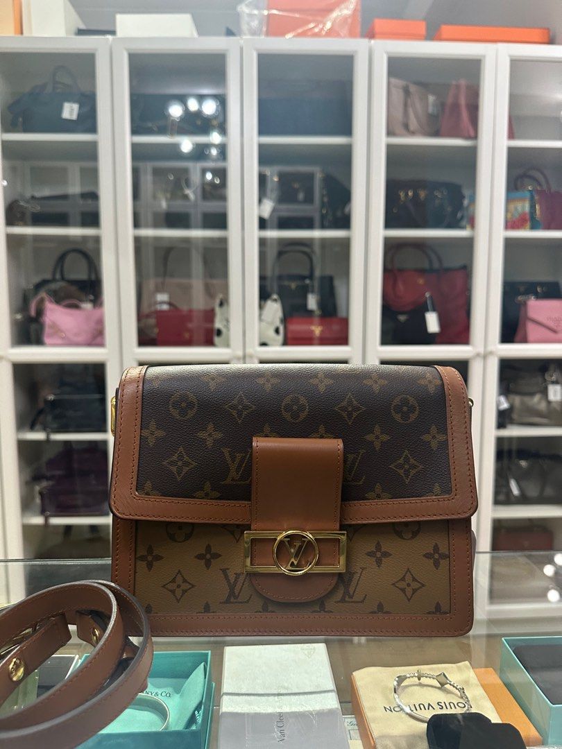 Louis Vuitton Dauphine MM Bag in Reverse Monogram Canvas (Date code: CA0241) (Category: Luxury Bags & Wallets) located in Taguig. Submitted by closetcompany (Listing ID 1322268043, Image 1). Description: Louis Vuitton Dauphine MM Bag in Reverse Monogram Canvas (Date code: CA0241) 🫧Php 145,000 🫧CONDITION: Excellent condition with sign of usage. Hairline scratches on the hardware creasing on the sides, one small scuff on side, and small scratch m