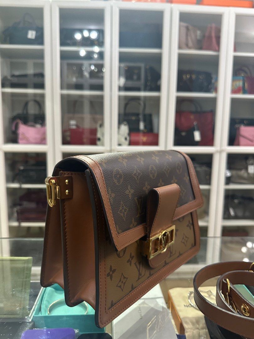 Louis Vuitton Dauphine MM Bag in Reverse Monogram Canvas (Date code: CA0241) (Category: Luxury Bags & Wallets) located in Taguig. Submitted by closetcompany (Listing ID 1322268043, Image 2). Description: Louis Vuitton Dauphine MM Bag in Reverse Monogram Canvas (Date code: CA0241) 🫧Php 145,000 🫧CONDITION: Excellent condition with sign of usage. Hairline scratches on the hardware creasing on the sides, one small scuff on side, and small scratch m