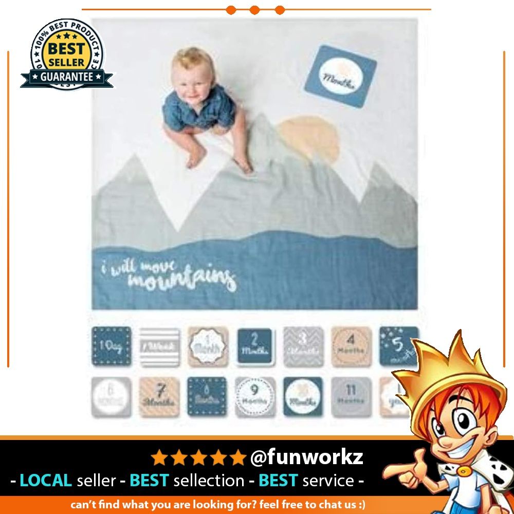 Lulujo Baby First Year Milestone Blanket and Cards Set I Will Move Mountains I Will Move Mountains Babies Kids Babies Kids Fashion on Carousell