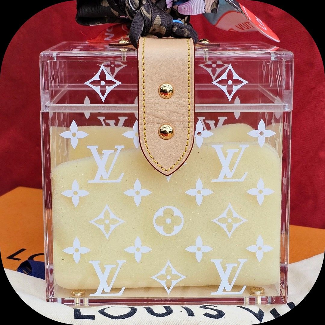 Lv Louis Vuitton Scott Cube Box White Monogram Resin Bag Luxury Bags Wallets on Carousell