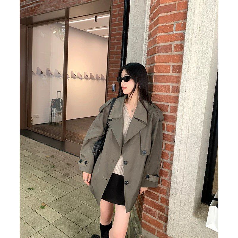 Madeline double breasted trench coat with detachable hood store