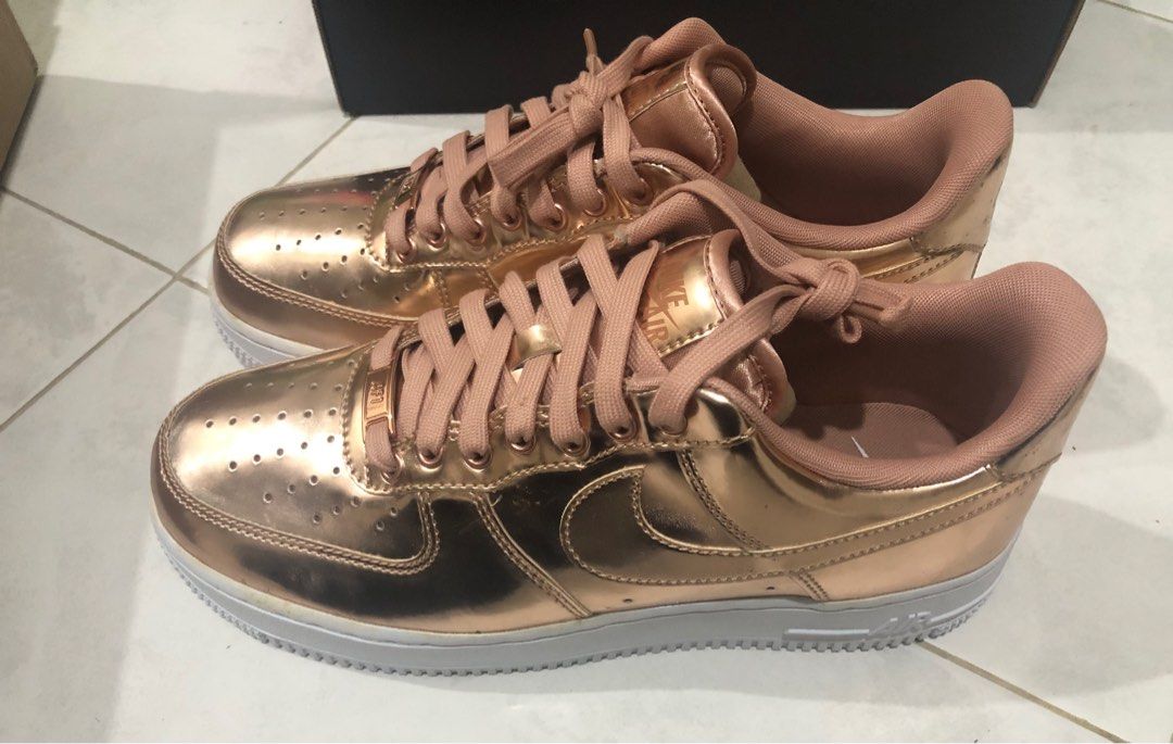Nike Air Force 1 Rose Gold Women Women s Fashion Footwear Sneakers on Carousell