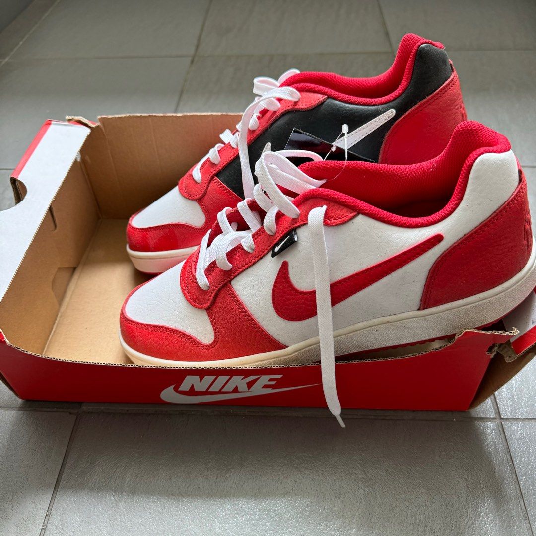 Nike Ebernon Low Premium White Red shoes sneakers Men s Fashion Footwear Sneakers on Carousell
