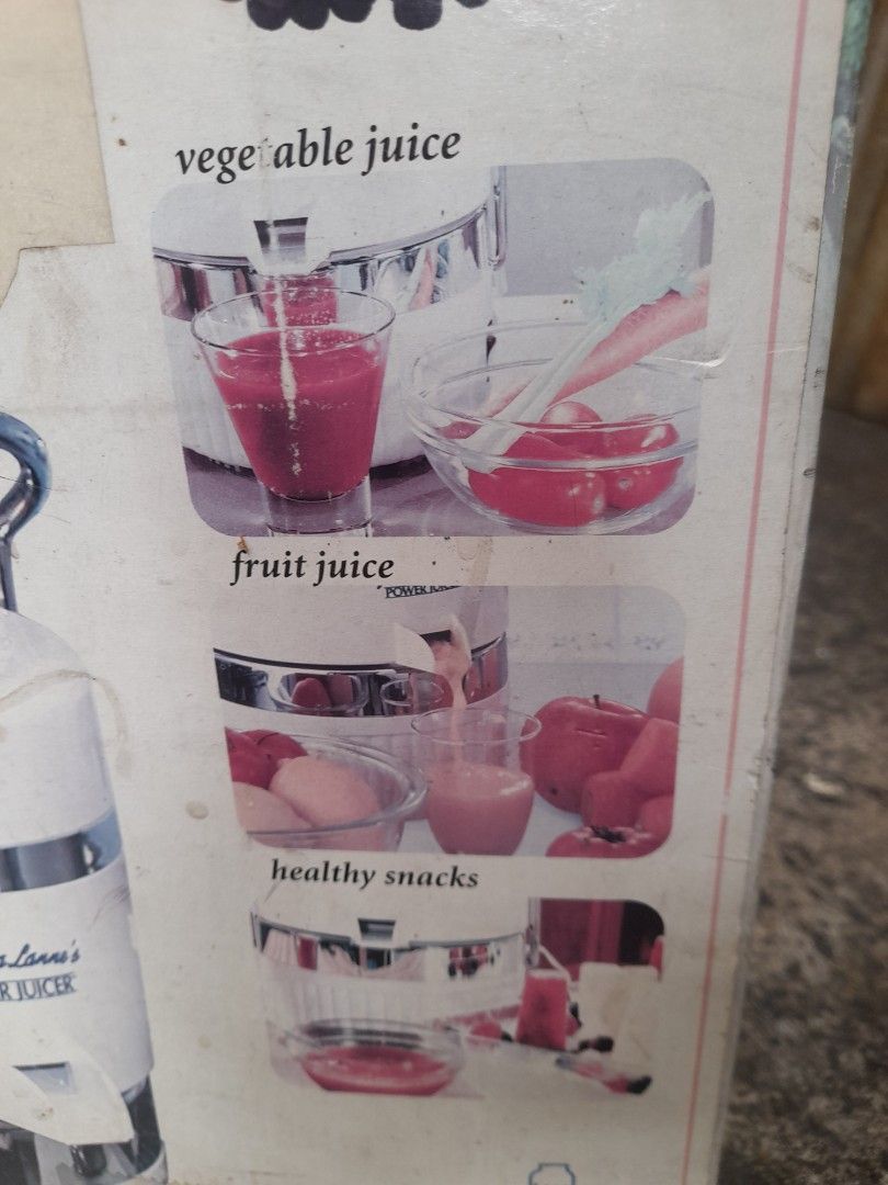 Power juicer (Category: Juicers, Blenders & Grinders) located in Valenzuela. Submitted by newbear.425b6e (Listing ID 1322219105, Image 3). Description: jack la lannes power juicer 110volts. made from JAPAN. hindi p po nagamit..