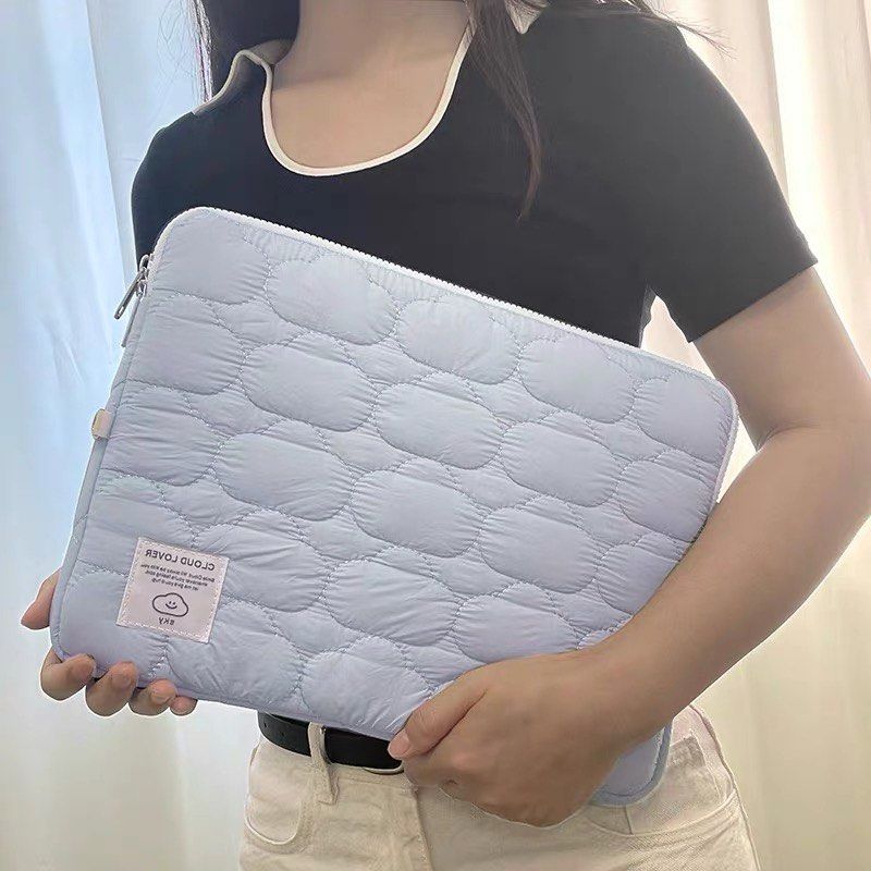 PRE ORDER Laptop Bag High Quality Cute Laptop Sleeve Bags Tablet Pouch Laptop Bag Ins Small Cloud Embroidered Shockproof Tablet Liner Bag Suitable for 9.7 11 13 14 15 15.6 Inches Computers