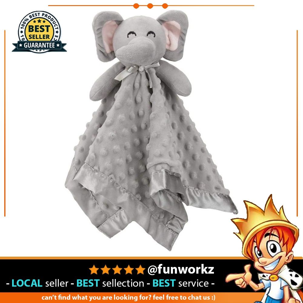 Pro Goleem gray elephant Elephant Baby Lovey Stuffed Plush Lovie Security Blanket for Boys and Girls Minky Dot Fabric Best Gift for Newborn Infant Grey 15 A Gray Elephant Babies Kids Babies