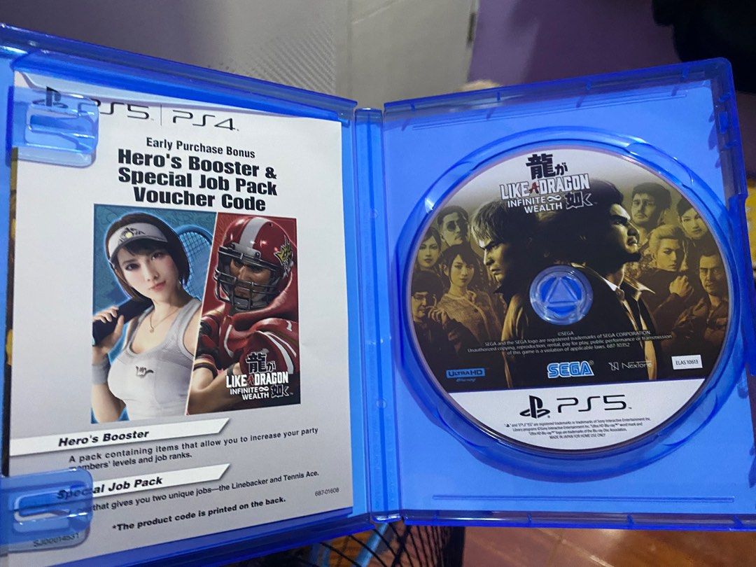 PS5 - Yakuza Like a Dragon Infinite Wealth (Category: PlayStation) located in Navotas City. Submitted by micakyou04 (Listing ID 1322207155, Image 3). Description: FOR SALE ❗️❗️ 💙 PS5 - 1,699 php only!💙 -100% GUARANTEED ORIGINAL FROM DATA BLITZ 💯💯 -No issue -Super Smooth USED ONCE ONLY ❗️❗️ 1,699.00 ONLY ❗️❗️ .