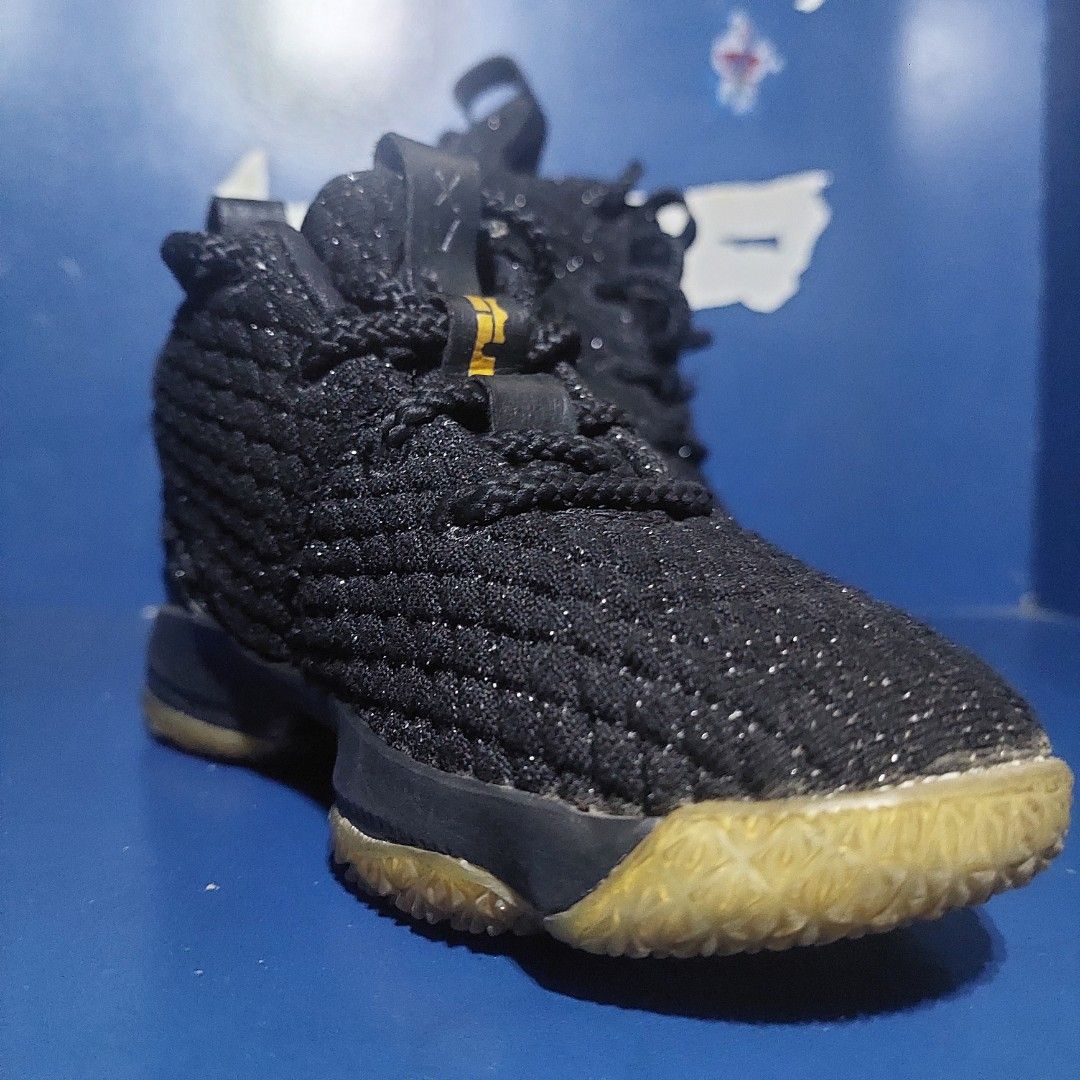 SEPATU SECOND BEKAS TRIFHT ANAK REMAJA DEWASA Nike Lebron XV PS 15 Black Gold Little Kids Basketball Shoes 922812 006 Size 11