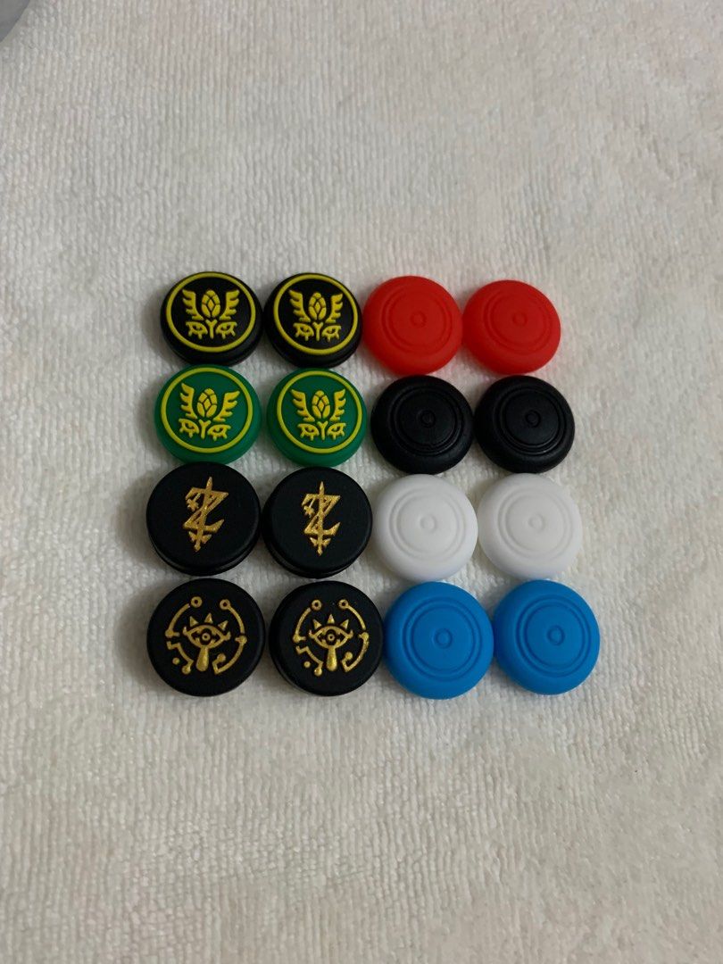 Switch thumb grip pair (Category: Nintendo) located in Quezon City. Submitted by juhaire (Listing ID 1322281419, Image 1). Description: Brand new all Availabale Switch thumb grip pairs 100 Hard pouch 350 Clear case 300 Temperd glass 300.