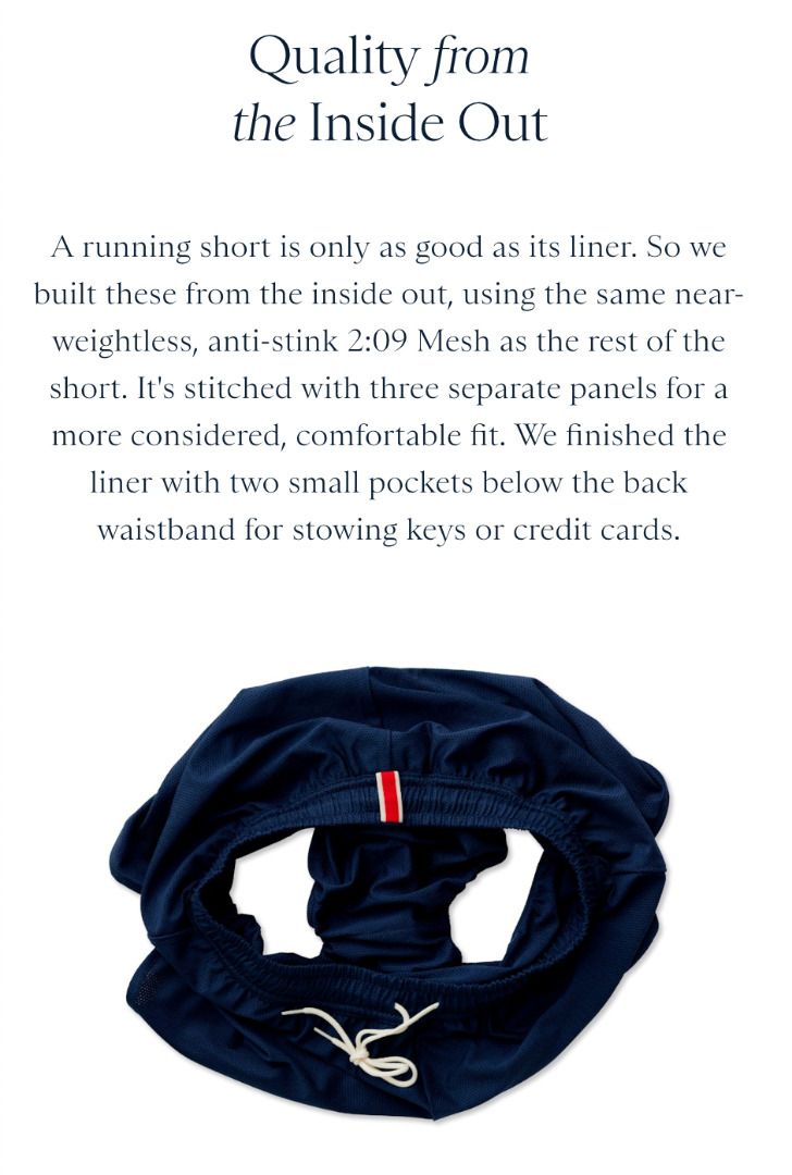 Tracksmith Van Cortlandt 4" Shorts - Navy (Category: Activewear) located in Makati City. Submitted by raceday.rdy (Listing ID 1322255692, Image 3). Description: Tracksmith's signature lightweight 2:09 mesh shorts in 4" silhouette with a brief liner and 2 inner back pockets Brand new in bag XL, see garment measurements in the last pic Color: Navy.