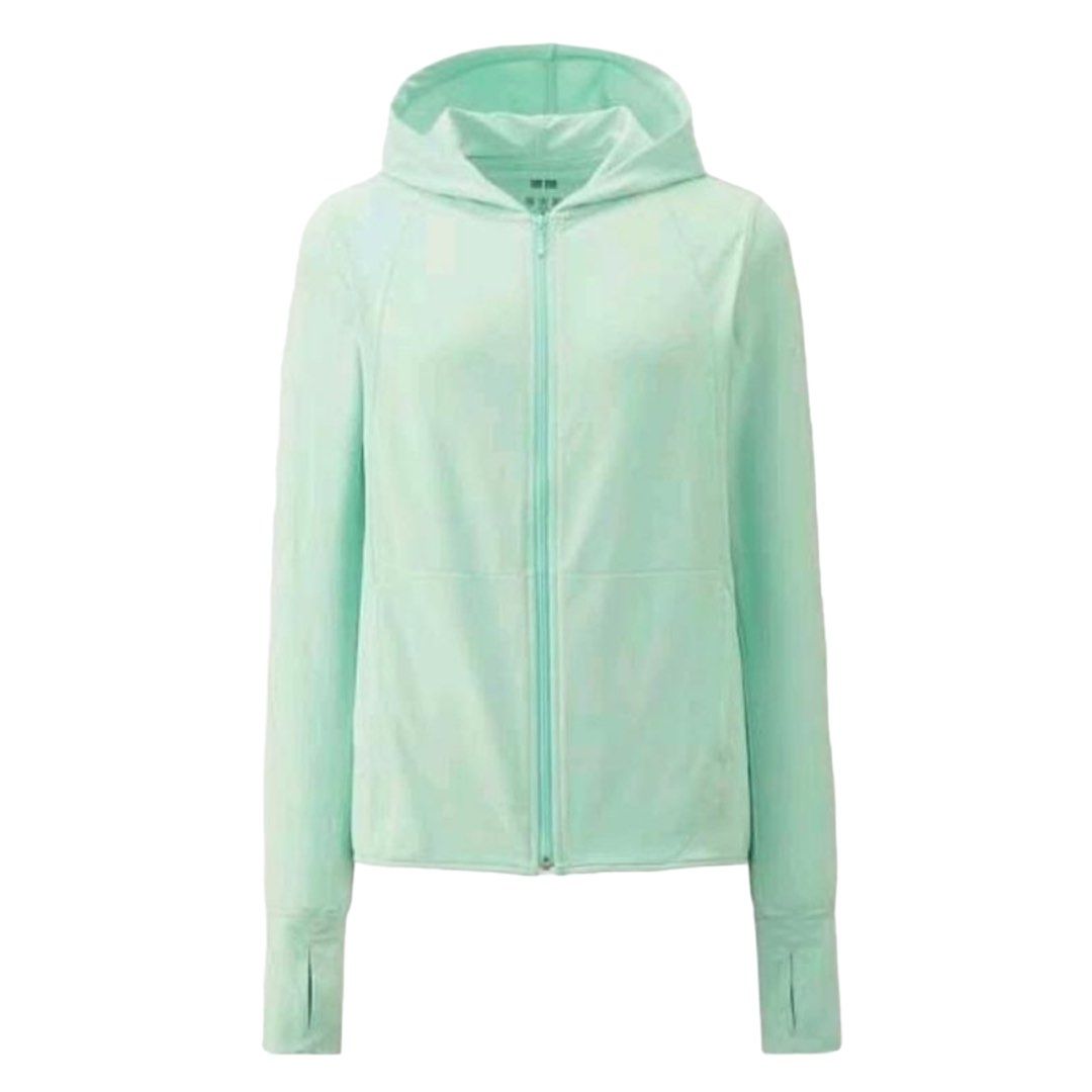 Uniqlo AIRism UV Cut Mesh Hoodie in Mint Green Women s Fashion Activewear on Carousell