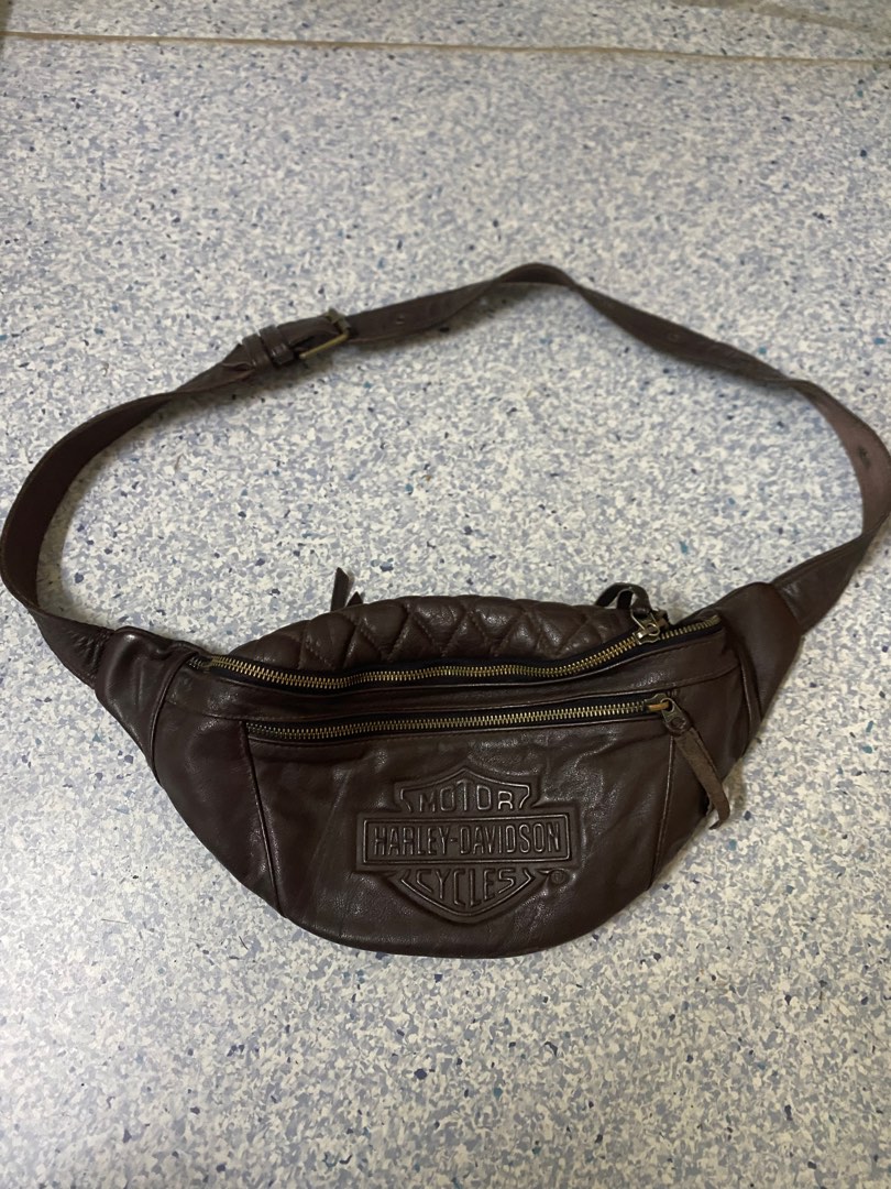 Vintage Harley Davidson Leather Sling Pouch Bag Men s Fashion Bags Sling Bags on Carousell