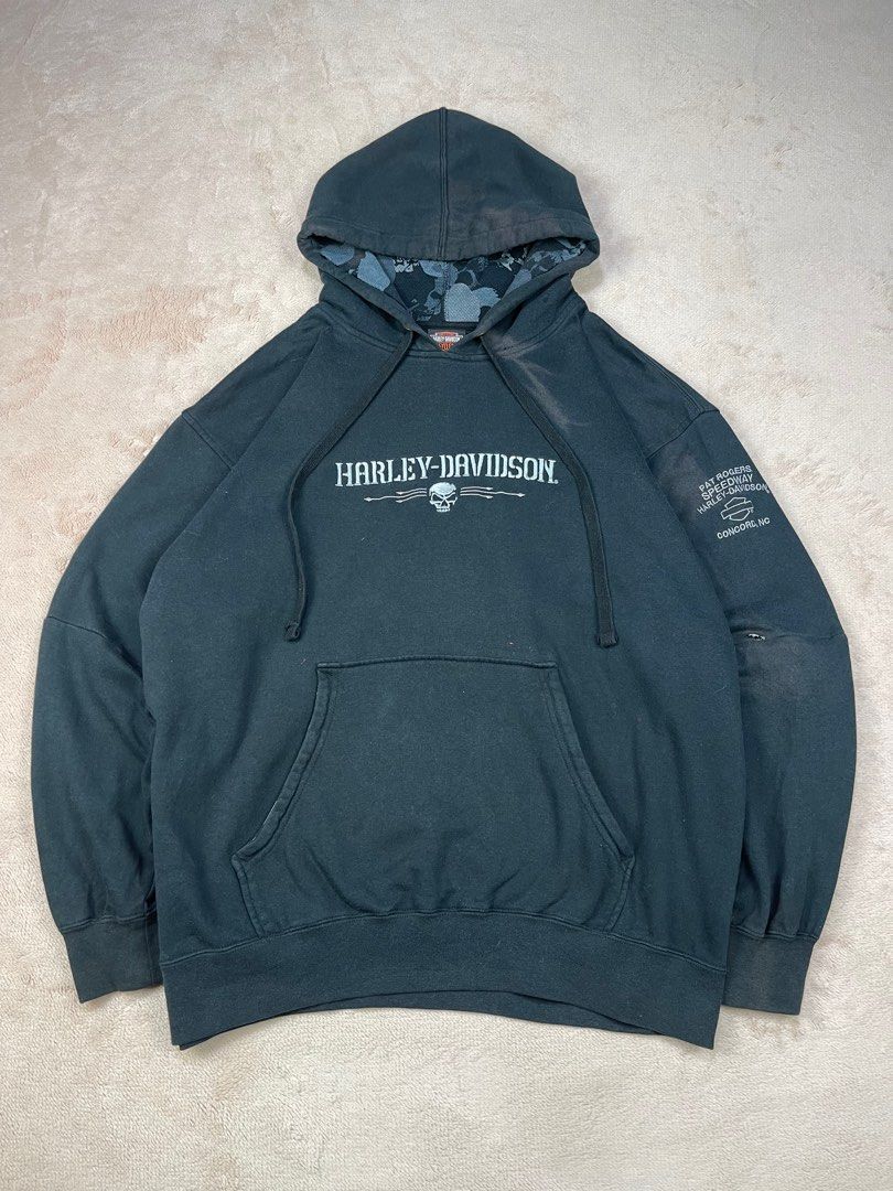 Vintage HARLEY DAVIDSON Thrash Centre Skull Logo Pull Over Men s Fashion Tops Sets Hoodies on Carousell