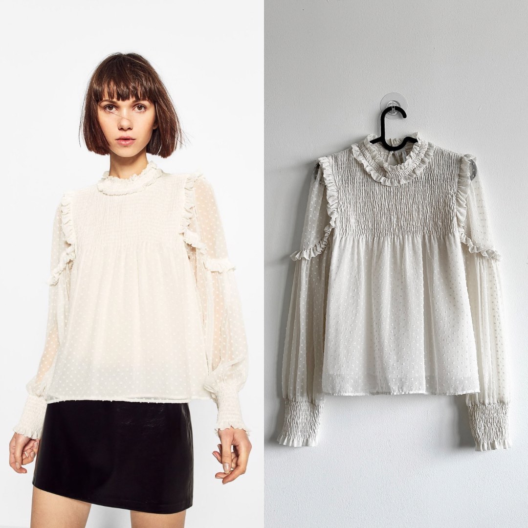 Zara blouse plumetis deals