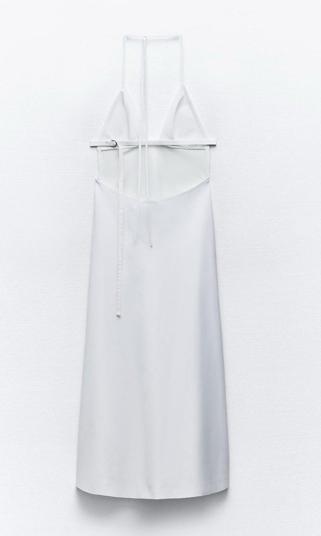 open back trench dress zara TRENCH COAT SWING MIDI DRESS - Black
