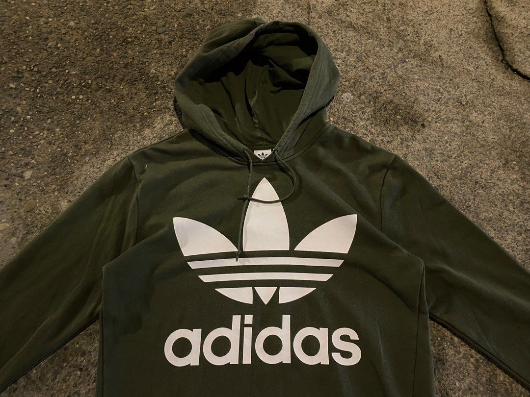 Adidas Army Green Hoodie Men s Fashion Coats Jackets and Outerwear on Carousell