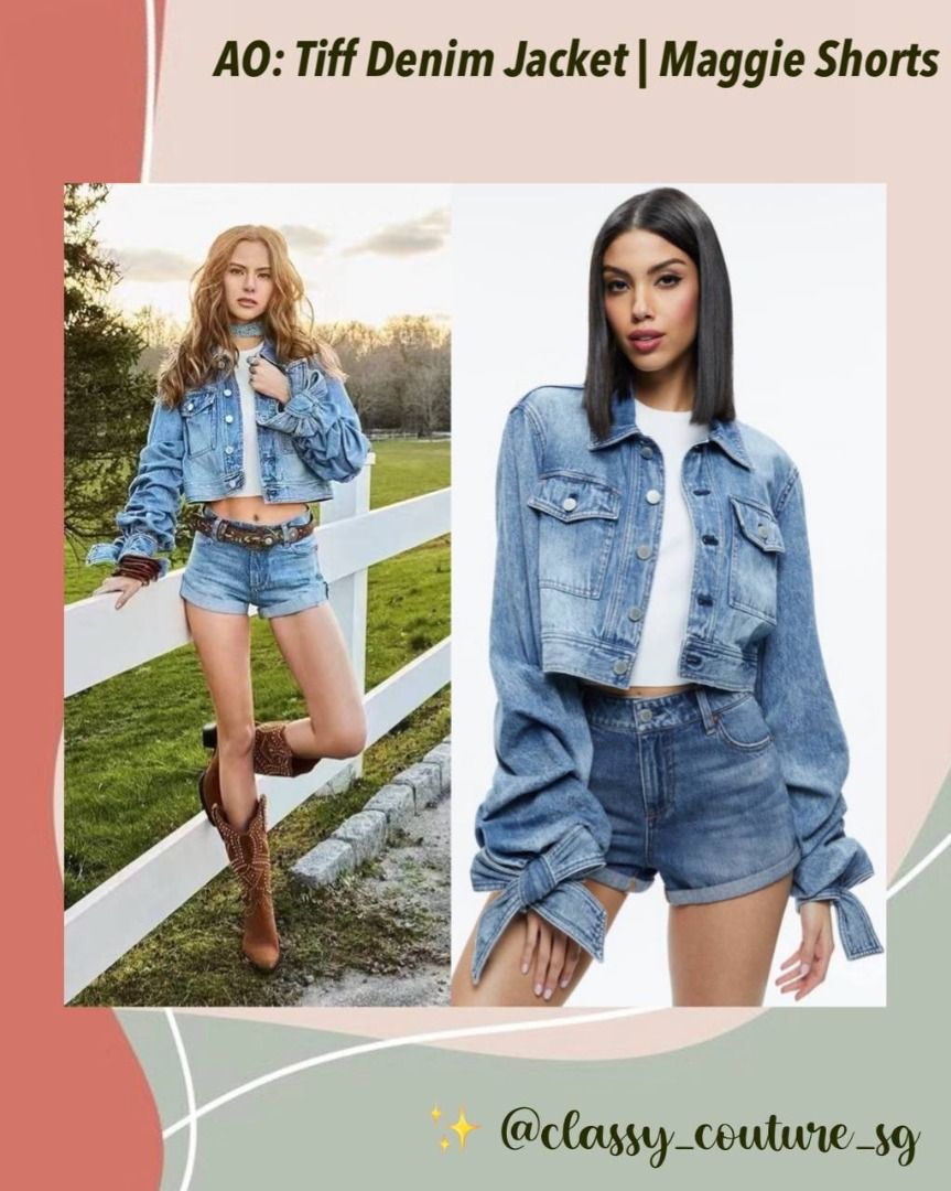 Alice + Olivia Tiff Denim Jacket | Maggie Mid Rise Vintage Shorts