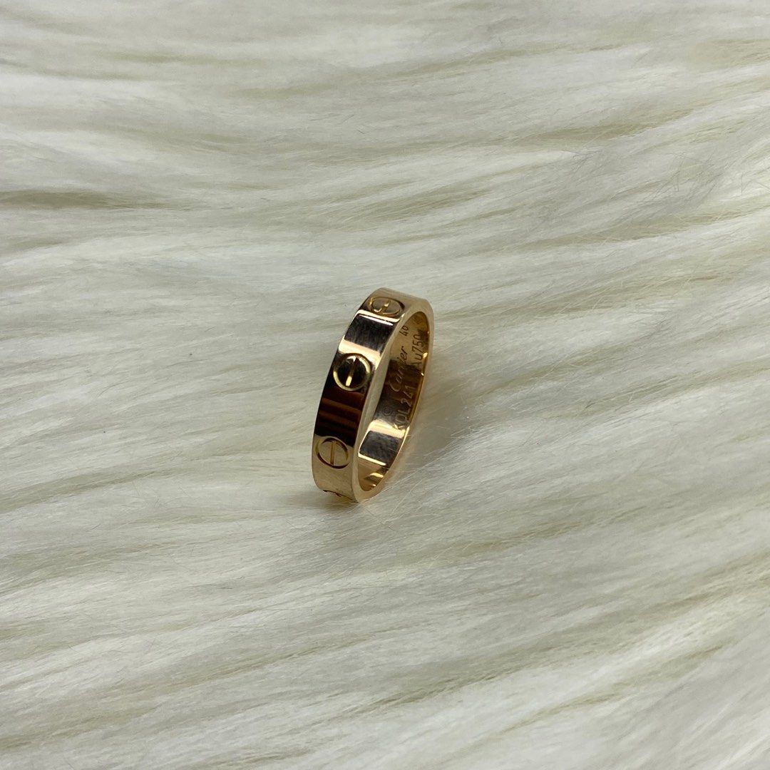 AUTHENTIC 18K RG CARTIER MINI LOVE RING SLIM Women s Fashion Jewelry Organizers Rings on Carousell