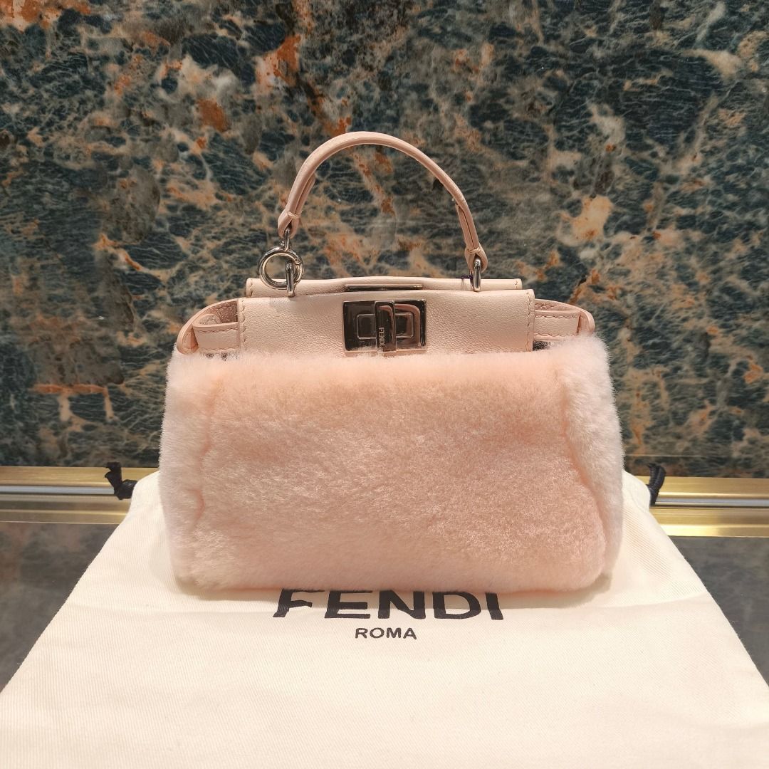 AUTHENTIC FENDI PEEK A BOO MICRO SHEARLING