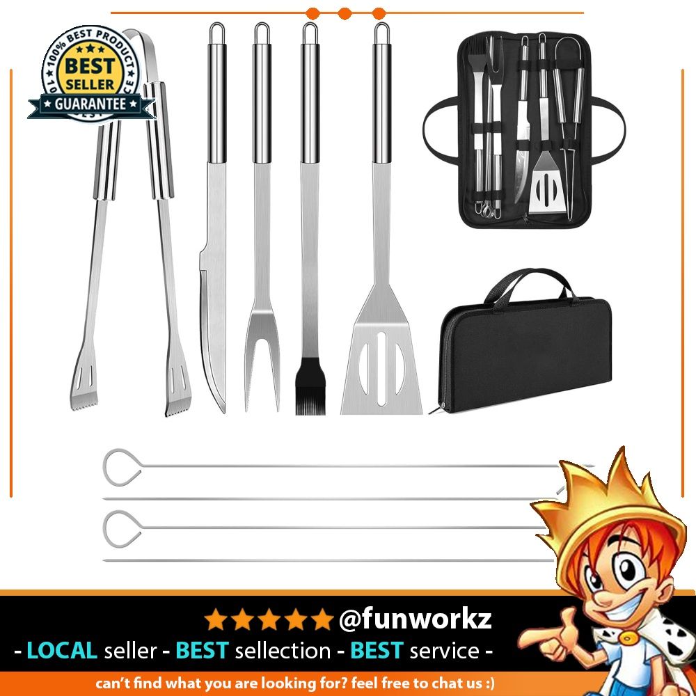BBQ Utensil Set Stainless Steel Professional Barbecue Accessories Grill Tool with Bag Easy to Carry 9 9