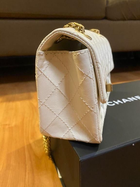 AUTH Chanel Mini Rectangular Reissue White Classic Flap Bag (Category: Luxury Bags & Wallets) located in Manila. Submitted by memorylanestore (Listing ID 1322422949, Image 2). Description: Brand: Chanel Reissue Aged Calfskin Mini Rectangular Classic Flap Bag Comes complete with bag, dustbag, box and authenticity card Used once only. Condition is still like new. RARE FIND. Hard to get item..
